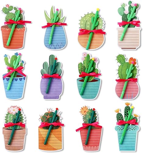 Cactus Sticky Notes with Cactus Pen Cute Cactus Notepads Set Fun Cactus Gifts Cacti Notepads Succulent Note Pad Self Adhesive Note Pads for Xmas