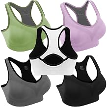Double Couple Sports Bras for Women Racerback High Impact Support Gym Top