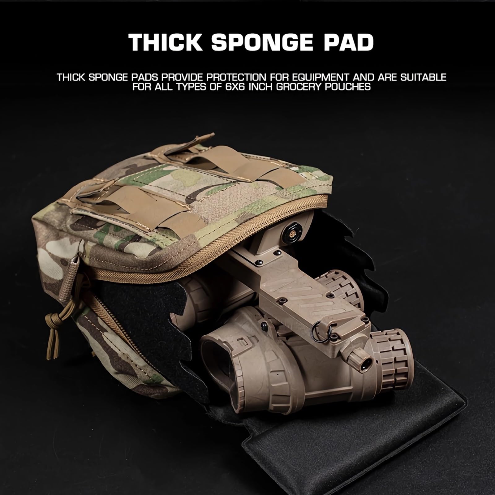 Taktyczne etui MOLLE 6 x 6 GP, 2-pak, odporne na wstrząsy pudełko ochronne z wyściełanymi wkładkami piankowymi, przechowywanie sprzętu Airsoft EDC do polowania na zewnątrz, Bcp, Jeden rozmiar