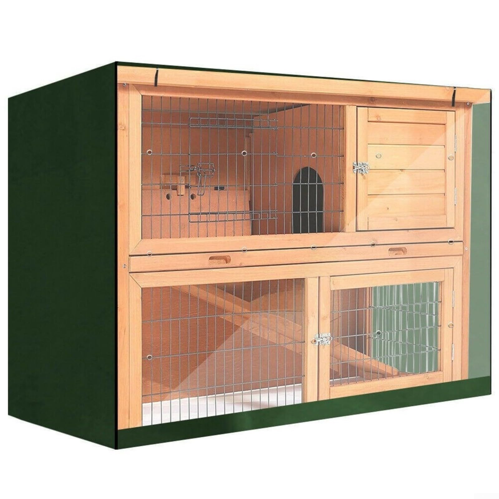 Wasserdichte Abdeckung für Kaninchenstall, 122 x 50 x 105 cm, mit Sichtfenster, staubdichter Schutz für kleine Tiere (grau)