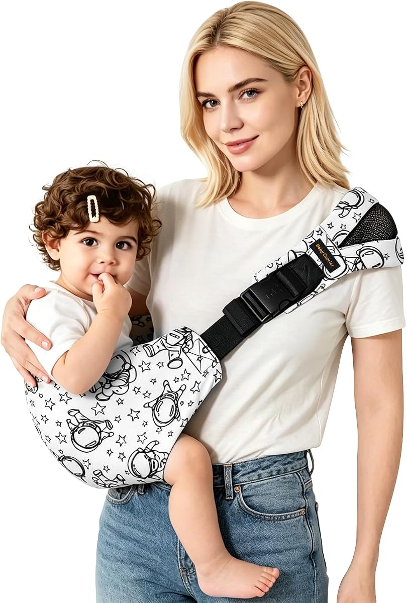 Baby Sling Carrier for Toddlers, Adjustable One-Shoulder Baby Carrier, Lightweight Breathable Baby Sling for Travel, Walking & Daily Use, Ergonomic Baby Holder,Hip Healthy Baby Sling Carrier