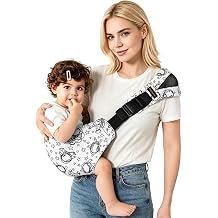 Baby Sling Carrier for Toddlers, Adjustable One-Shoulder Baby Carrier, Lightweight Breathable Baby Sling for Travel, Walking & Daily Use, Ergonomic Baby Holder,Hip Healthy Baby Sling Carrier