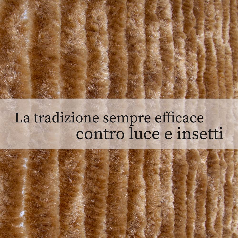 VERDELOOK | Tenda Ciniglia da Sole 100x220 cm, Bronzo, Fili: 23, Tenda per Porta Anti Insetti e Luce