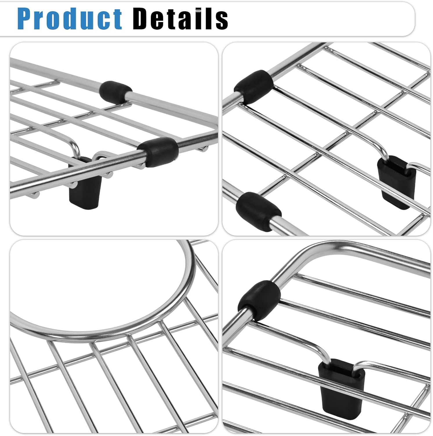 Kitchen Accessories EBG1914 Stainless Steel Sink Grid Protectors for Kitchen Sink,19"x 14"The metal grating at the bottom,Metal Sink Grate with Rear Drain for Single Bowl,1PCS