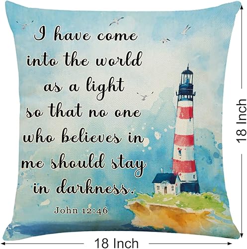 Miniatura 2 de Fundas de cojín decorativas cristianas, con texto en inglés "I Have Come Into The World", fundas de cojín decorativas para sofá, cama, sofá,