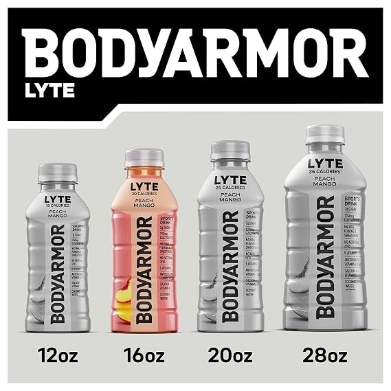 BODYARMOR LYTE, Blueberry Pomegranate & Dragonfruit Berry Electrolyte Drink, 20 Calories, 16 Fl Oz Bottles (24 bottles), Coconut Water Sports Drink, Natural Flavor & B Vitamins