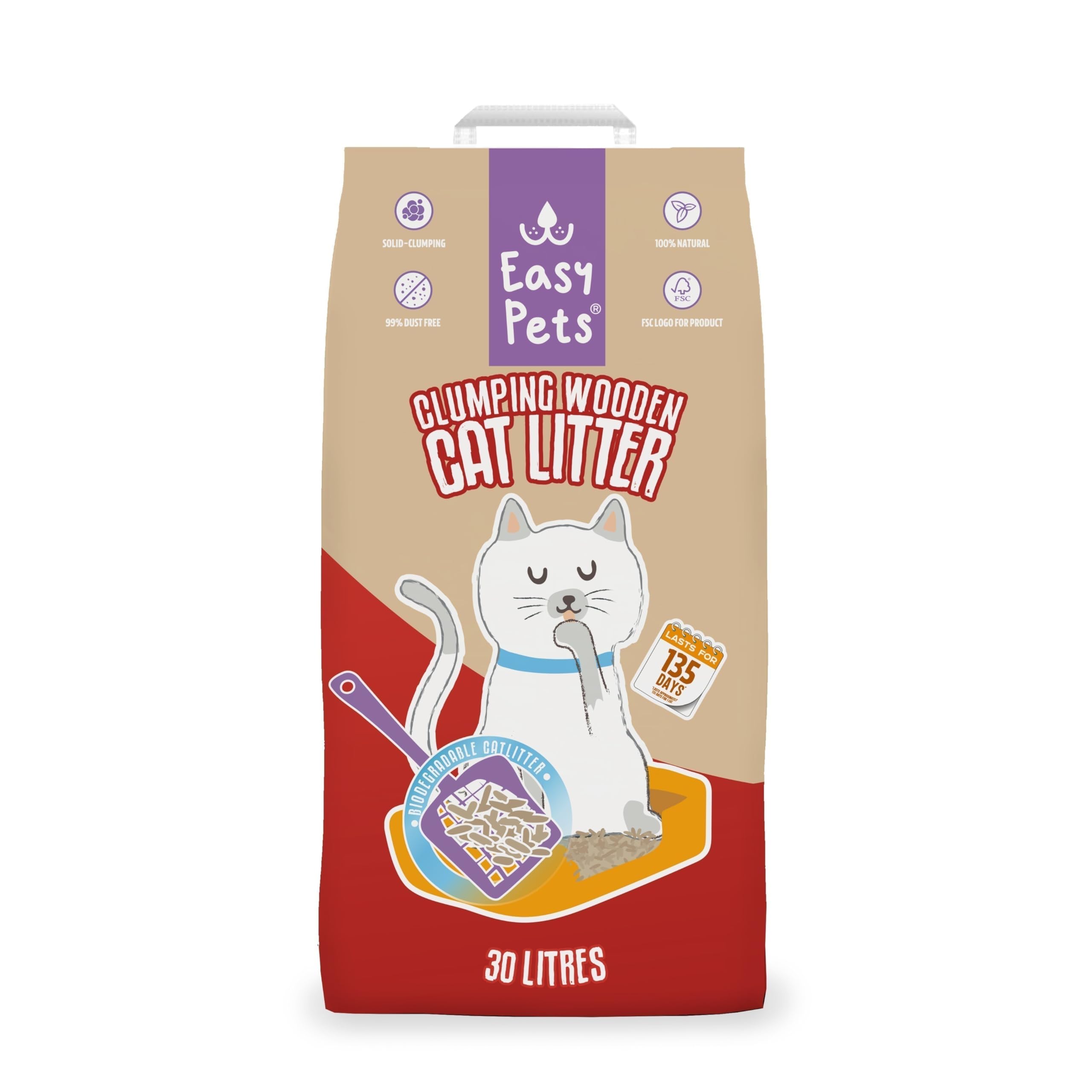 30 litros de arena para gatos clumpiing madera