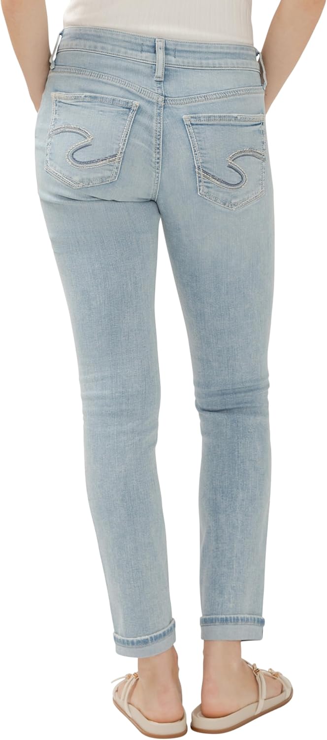 Silver Jeans Co. Women’s Girlfriend Mid Rise Slim Leg Jeans