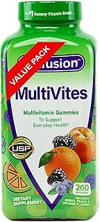 Vitafusions Multivites - Gomitas de 260 unidades, apoyo a la salud diaria, (paquete de 1) estuche de pastillas de siete días incluido