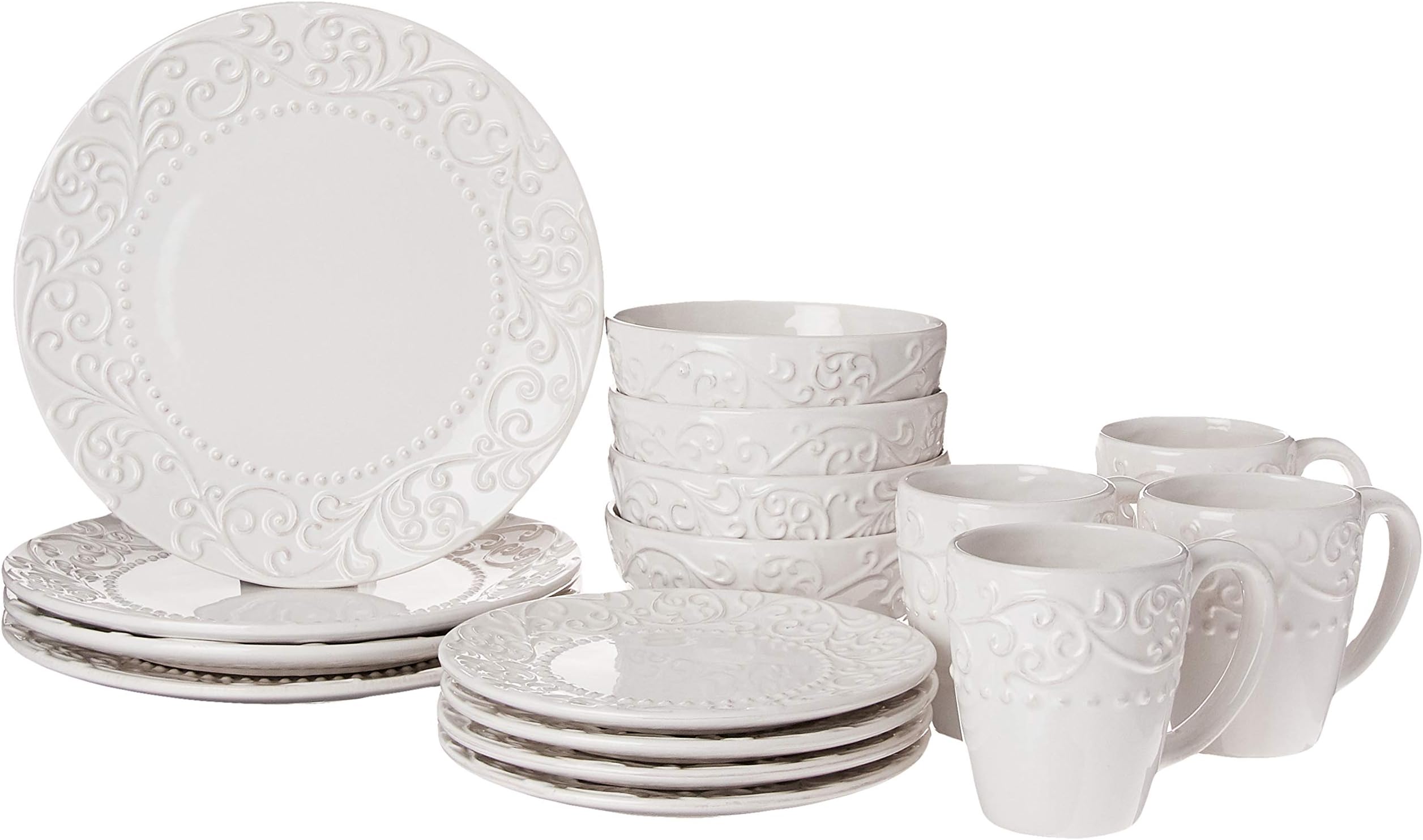 American AtelierBianca White 16-Piece Dinnerware Set -