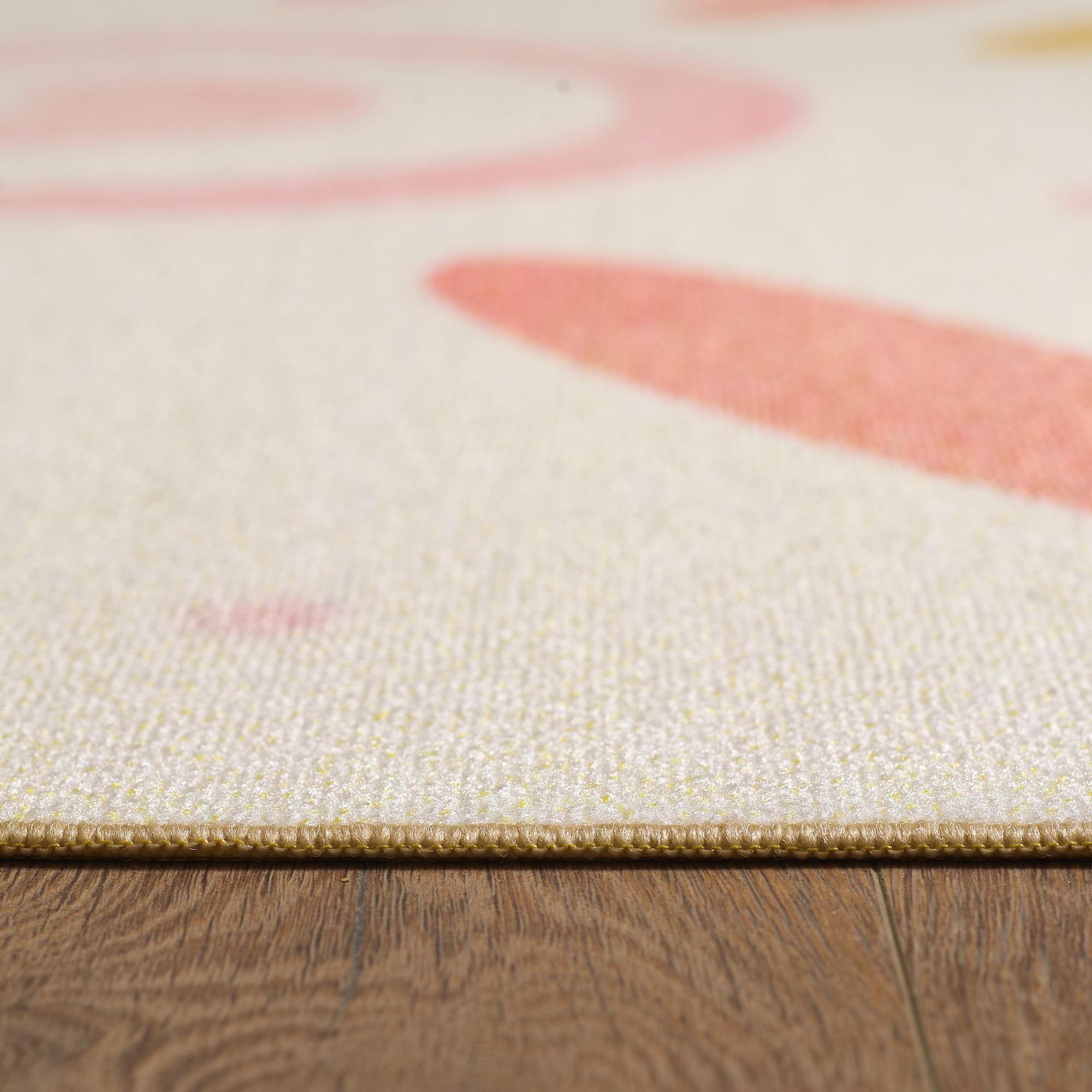 SIMPEX Alfombra para Habitación Infantil, Diseño de Sol, para Niños y Bebé, Color Crema, Lavable y Antideslizante, 80 x 120 cm
