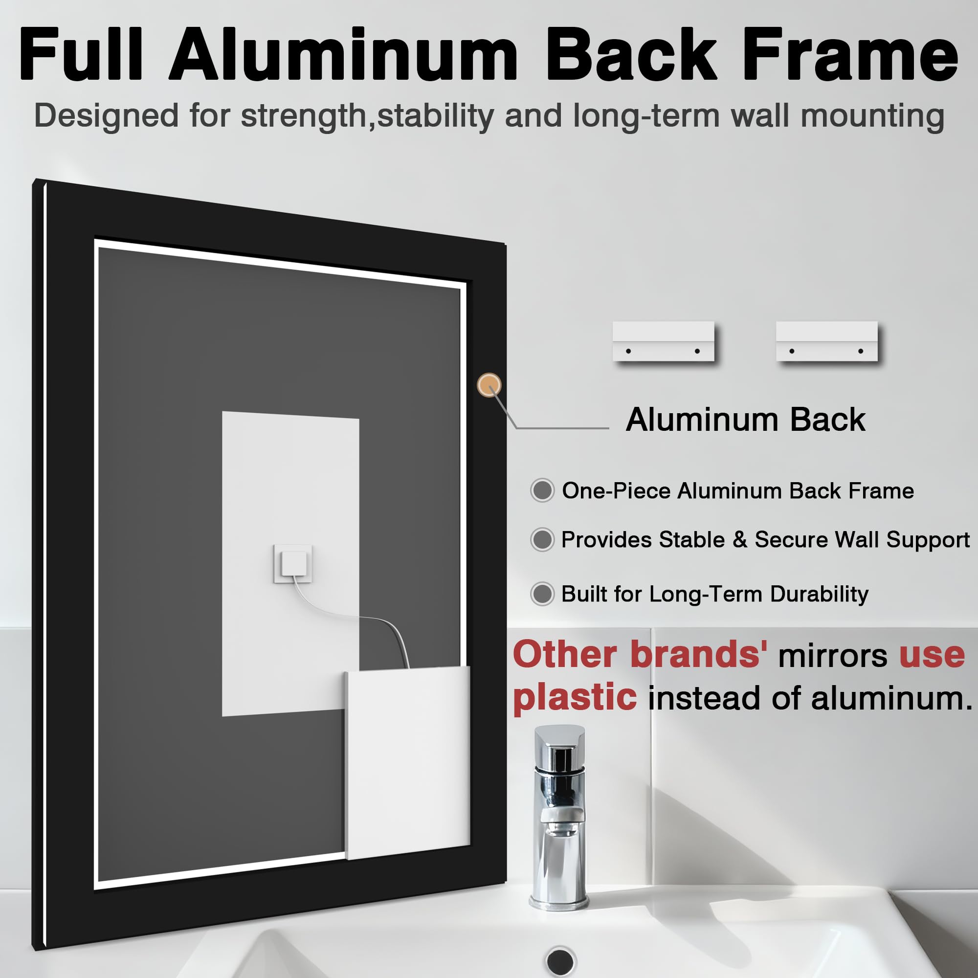 Ovale LED verlichte badkamerspiegel, dimbaar 3 kleurtemperatuur slimme spiegel LED-licht make-upspiegel met anti-condens (kleur: LED, maat: 50 x 100 cm/20 x 40 in