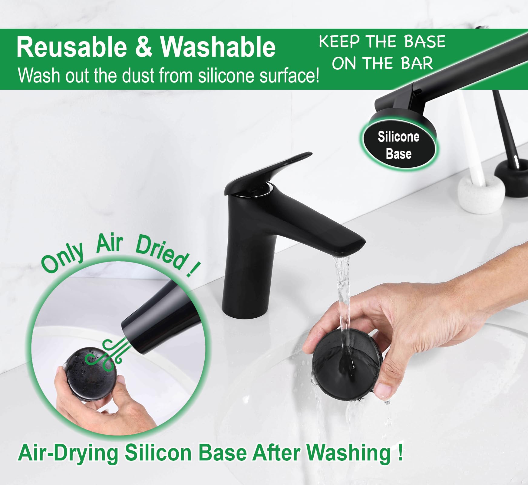 Barra deslizante de ducha con ventosa al vacío, soporte de cabezal de ducha de mano reutilizable y extraíble, sin taladros para reemplazo de accesorios de baño, barra de ducha de acero inoxidable