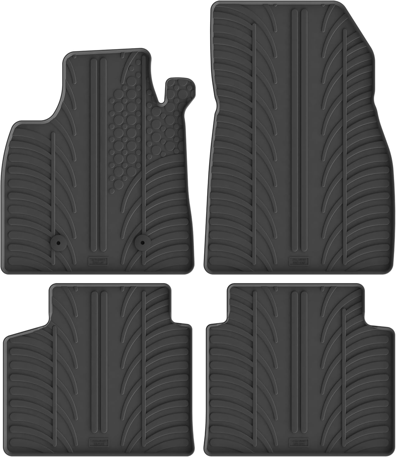 Gledring Set of Rubber Mats Compatible with Dacia Bigster Full Hybrid 155 2024- (T Profile 4-Piece + Mounting Clips)
