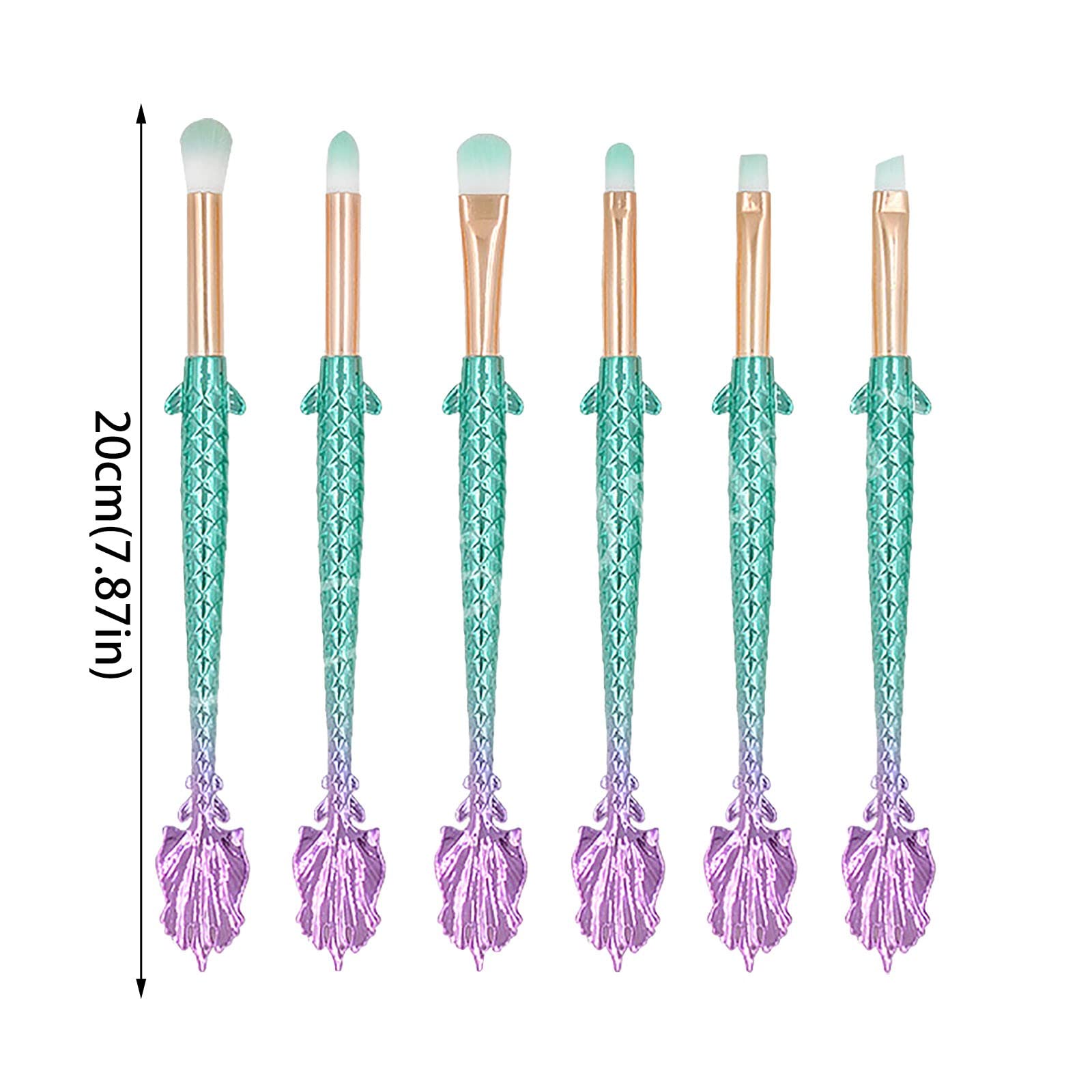 Pennelli per Il Trucco degli Occhi 6 pennelli per ombretto Set di pennelli per Il Trucco con setole Sintetiche morbide per sfumare ombretti Sopracciglia Eyeliner