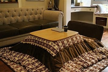 Kotatsu Table with heaters and Blankets, 4 / Set Kotatsu Table with Carpet Heater Japanese Warm Meal Table Wood Tea Coffee Table