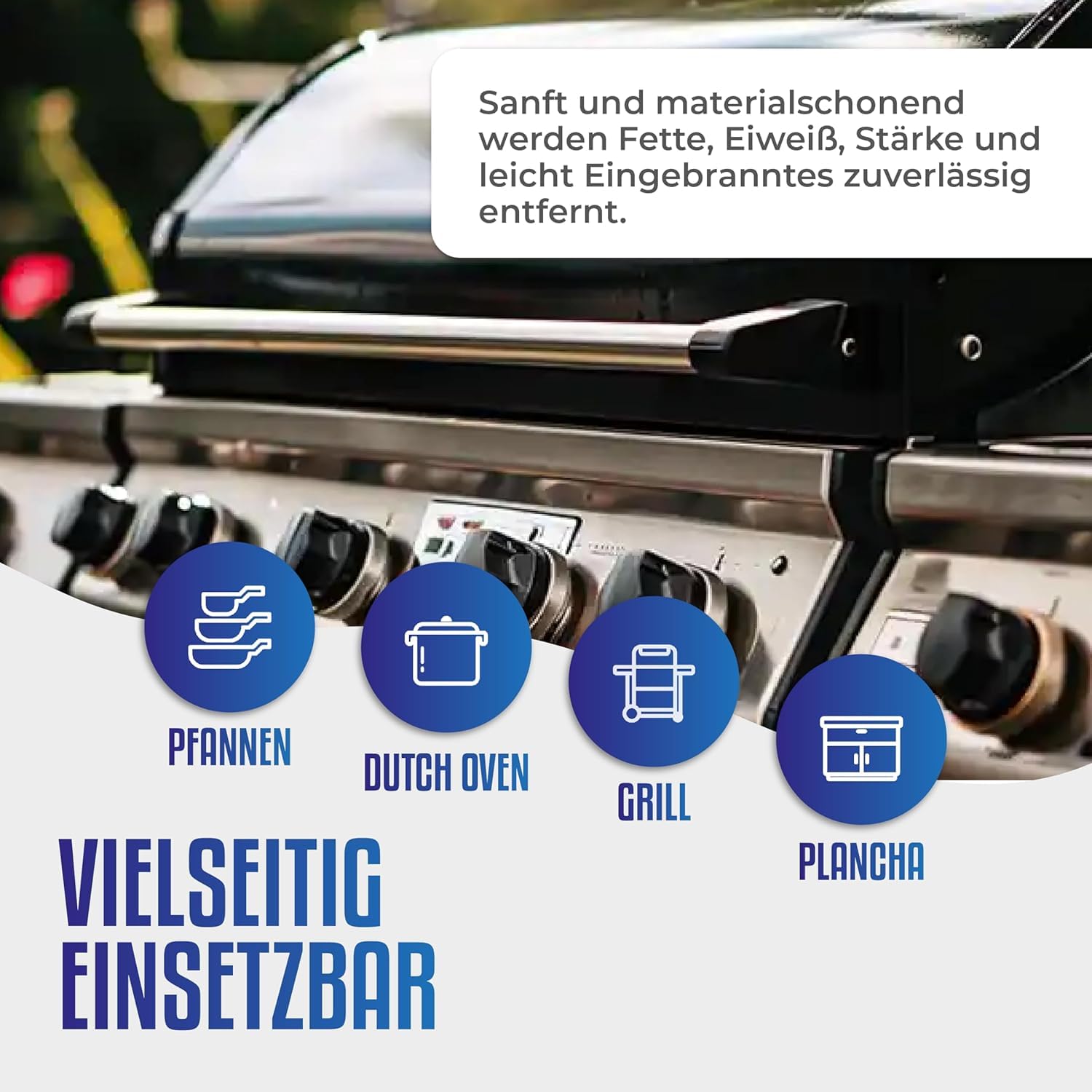 Fettlöser – Starke Fettentfernung perfekt für den Grill bei Verschmutzungen durch Fett, Eiweiß & Stärke – Vielseitig Einsetzbar auf Edelstahl, Aluminium und Kunststoff 500ml