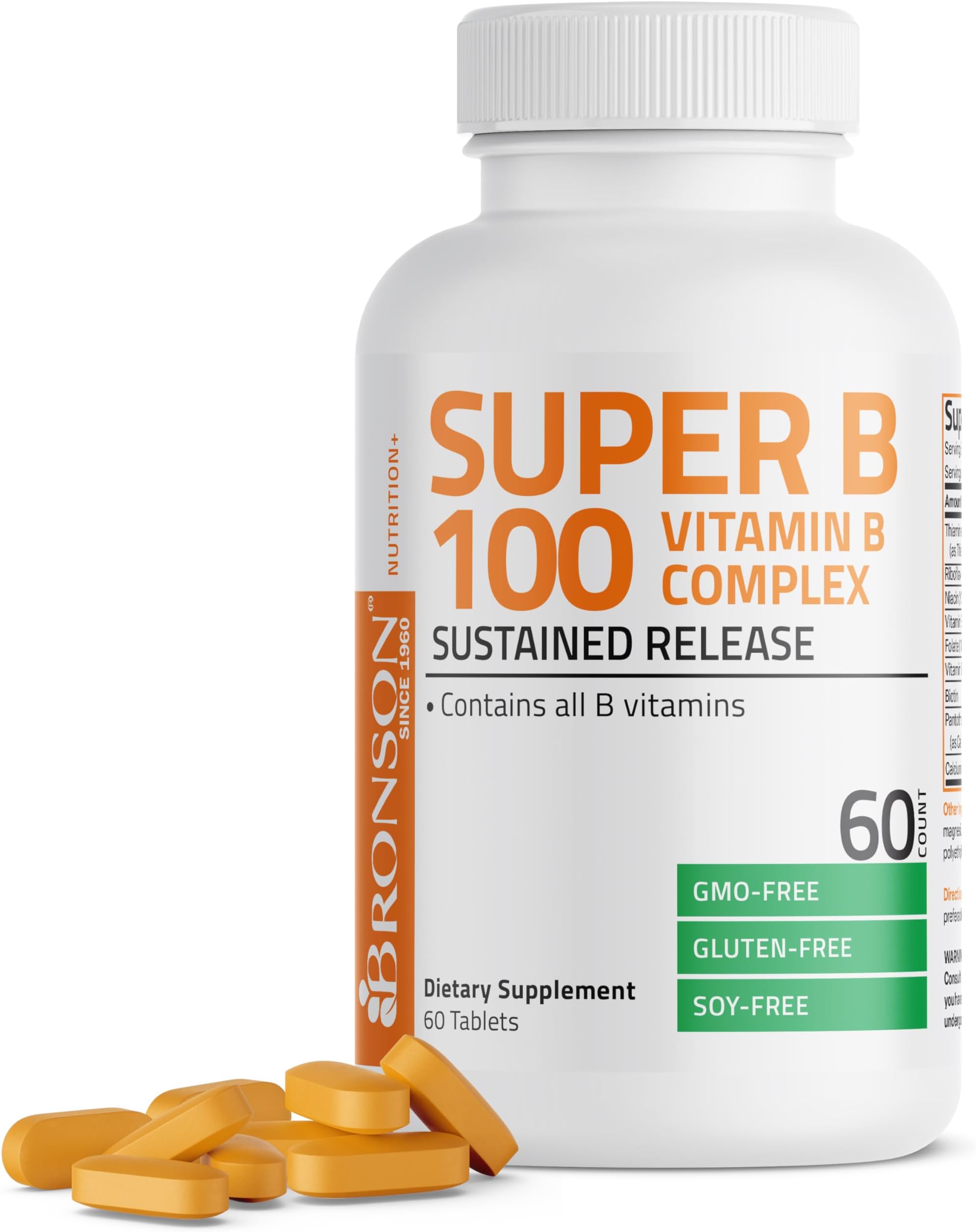Bronson Super B Vitamin B Complex Sustained Slow Release