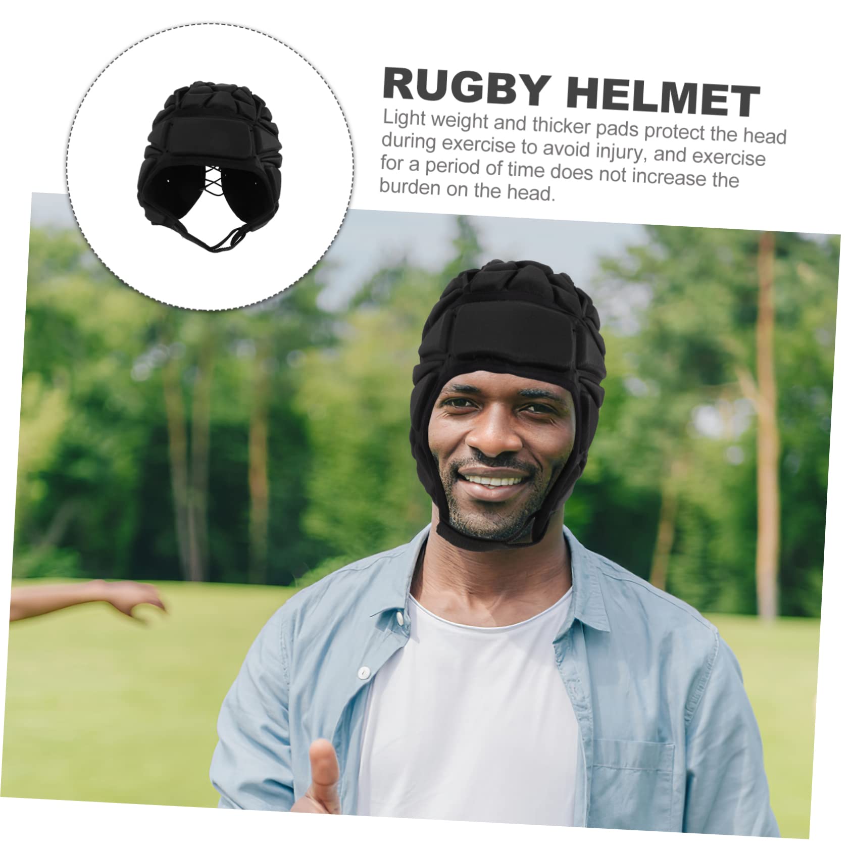 INOOMP 3pezzi Casco Protettivo Imbottito Per Rugby Leggero Per Sport All Aperto Con Visibilità Periferica e Sicurezza Ottimalper Adulti e Competizioni Atletiche