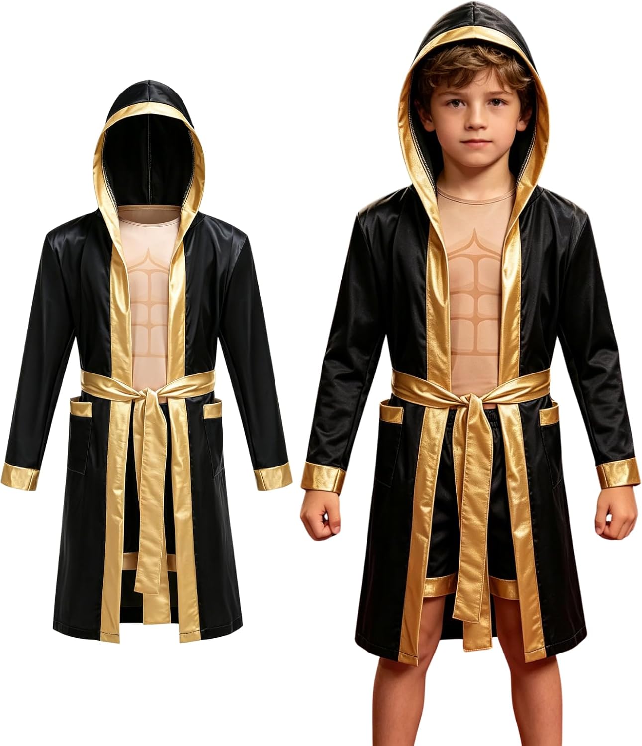 Colorful House Boxing Costume for Boys Hooded Robe with Short Jumpsuit Cosplay Boxer