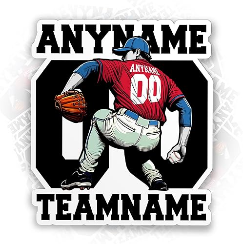 Miniatura 13 de Calcomanía con nombre personalizado, calcomanía de casco de béisbol y sóftbol, calcomanías de vinilo troqueladas para casco duro, laptop, botella