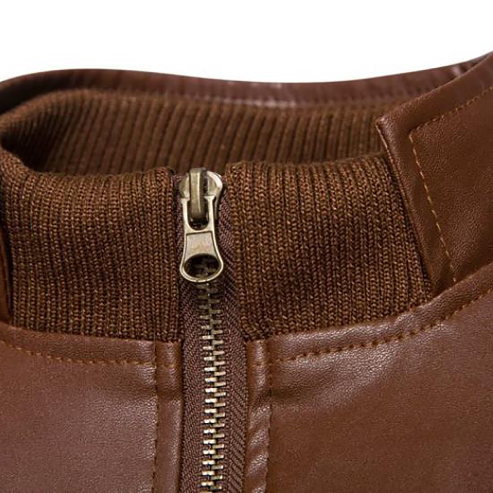 Giacca bomber da uomo in pelle sintetica, stile retrò, slim fit | Giacca da moto con cerniera multipla, tinta unita, stile punk, per il tempo libero, autunno e inverno, giacca da lavoro