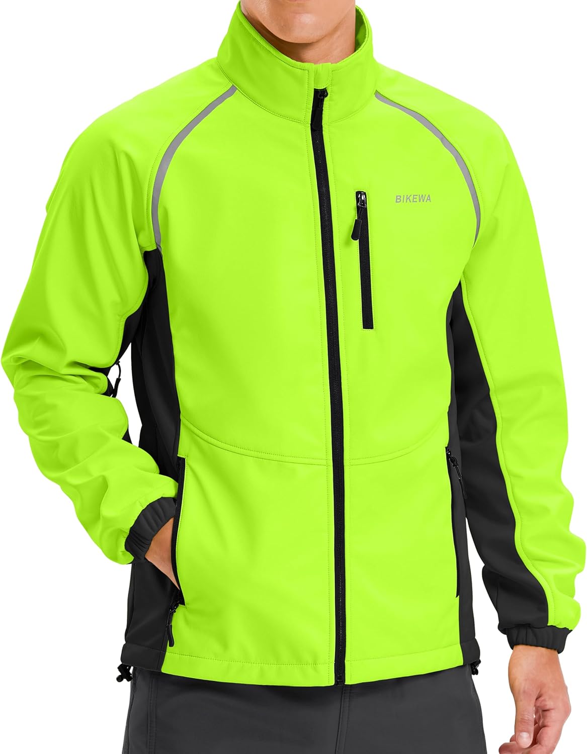 Bikewa Men's Winter Cycling Jackets Thermal Warm Water Resistant Bike Running Windproof Jacket - Image 2