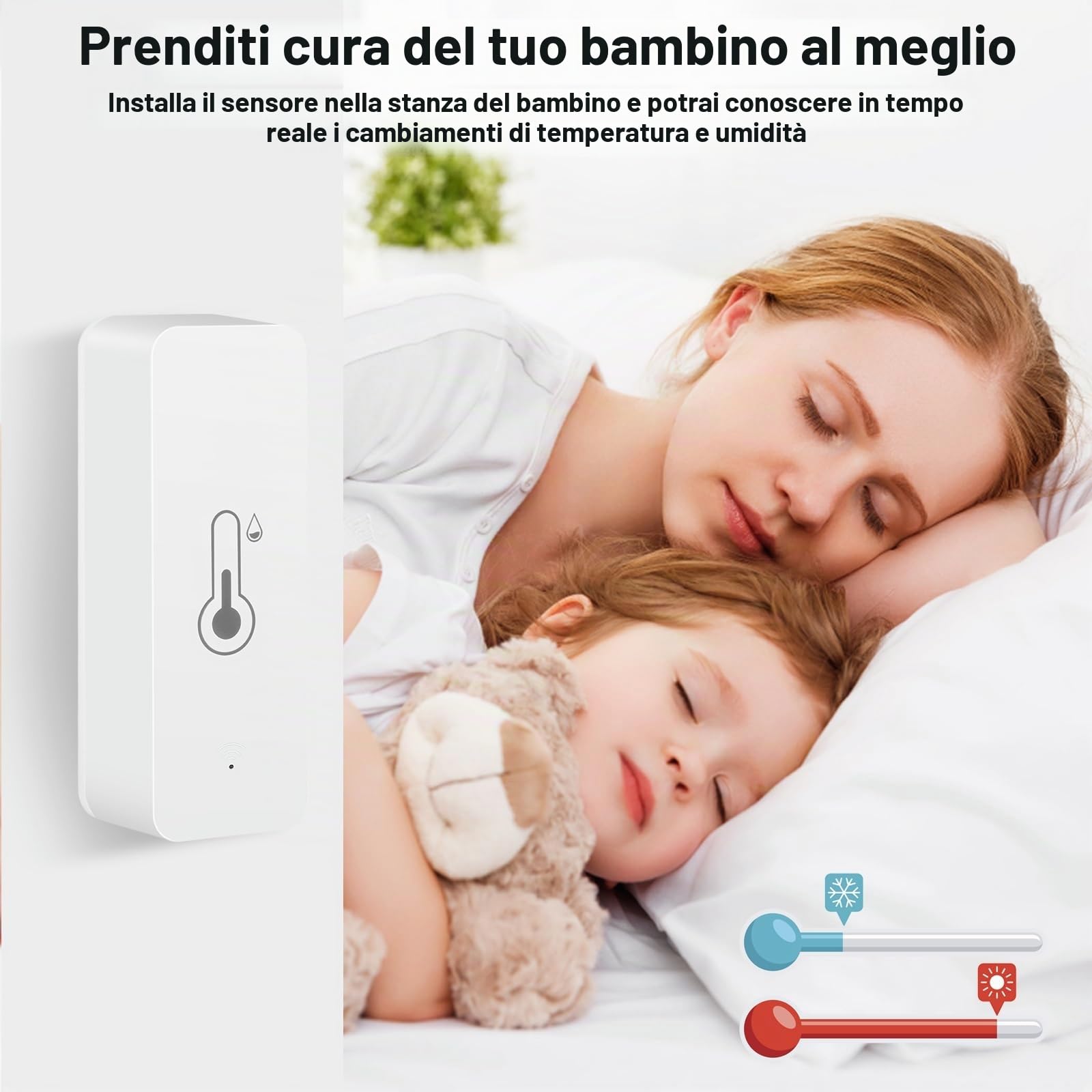 Jadeshay Termometro Igrometro Smart WiFi,4 Pezzi Sensore di Temperatura e Umidità per Interni Esterni con Notifica Tramite Tuya per Monitoraggio Remoto,Controllo Vocale via Amazon Alexa