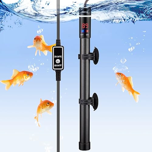 INKBIRDPLUS Calentador sumergible de acuario de 300 W, termostato automático de tanque de peces de titanio con lectura digital de temperatura LED y
