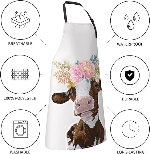 Miniatura 7 de Delantal de cocina de chef impermeable con bolsillos para adultos, delantales de cocina para barbacoa, regalos personalizados para hornear