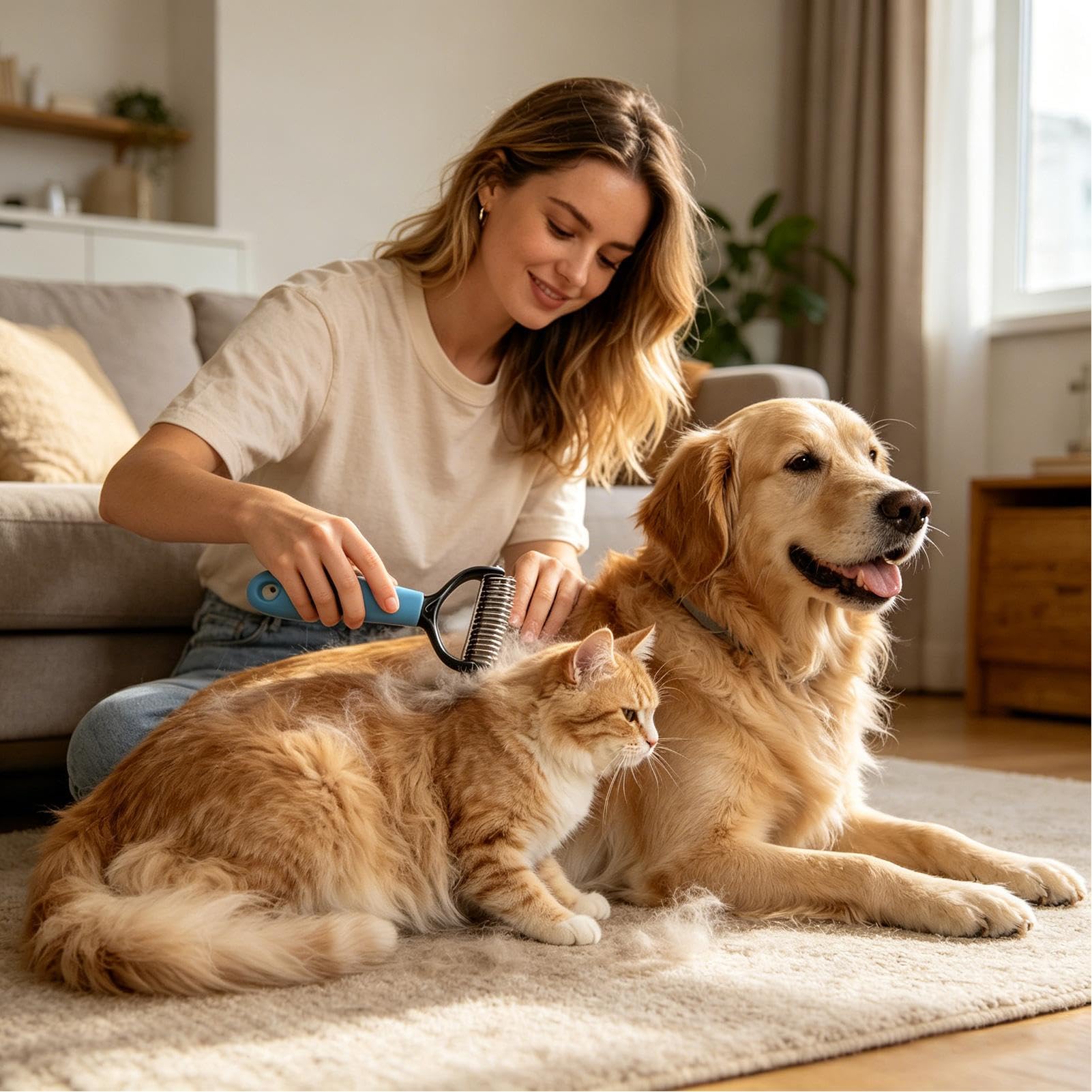 Cepillo Rastrillo Para Perros,Peine Aseo Desenredante Doble Cara | Rastrillo De Aseo,Para Uso En Salón Peluquería Hora Del Baño Mascotas Gatos Interior Exterior En El Hogar