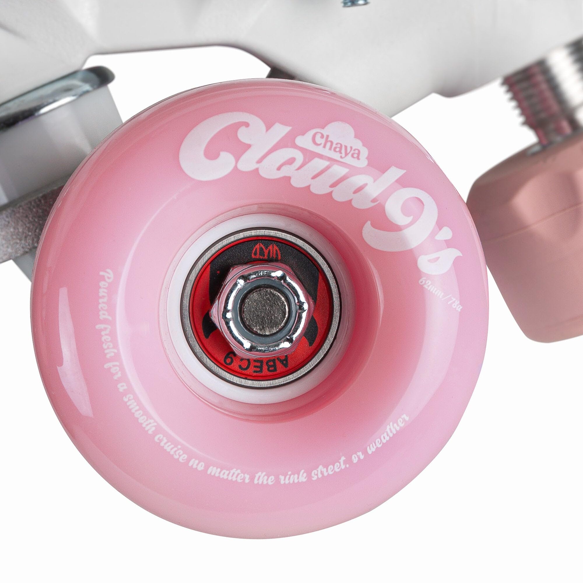 Chaya Rollschuhe Elite Space Holographic - Roller Skates für Damen und Herren im Retro-Look für Roller-Disco - Roll-Schuhe in Rosa holographisch