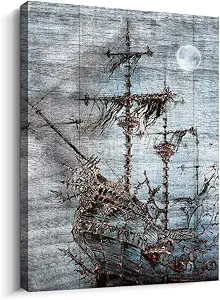 Canvas Wall Art for Bedroom Wall Decor for Bathroom Simple Life Abstract Black and White Art Ship Painting Modern Framed Office Canvas Art Prints Ready to Hang Pictures for kitchen Home Decorations