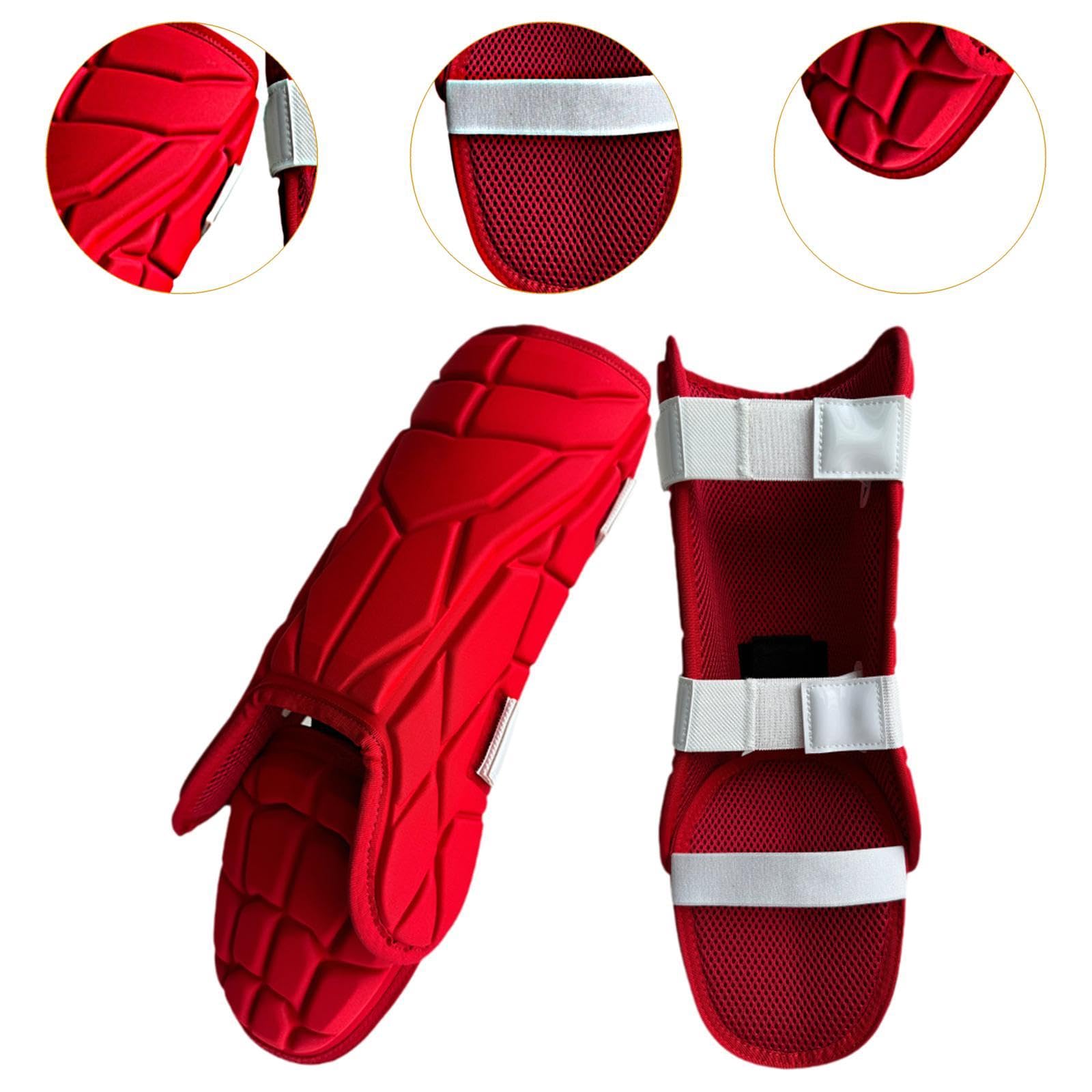 Protège-jambes de Baseball, Protection réglable pour adolescents, équipement d'entraînement polyvalent, protège-tibia de sport, Protection du tibia, Rouge