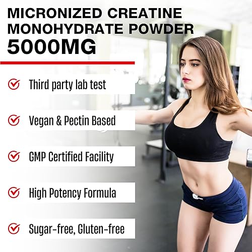 Miniatura 8 de Creatina HMB, creatina en polvo para hombres y mujeres, monohidrato de creatina micronizada para crecimiento muscular y recuperación y mayor fuerza,