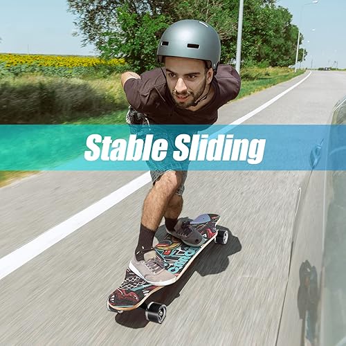 Miniatura 6 de Caroma Longboard Skateboard para principiantes tablas de patinaje cóncavas Pro Complete de 31 pulgadas con cubierta de arce de 8 capas y rodamiento