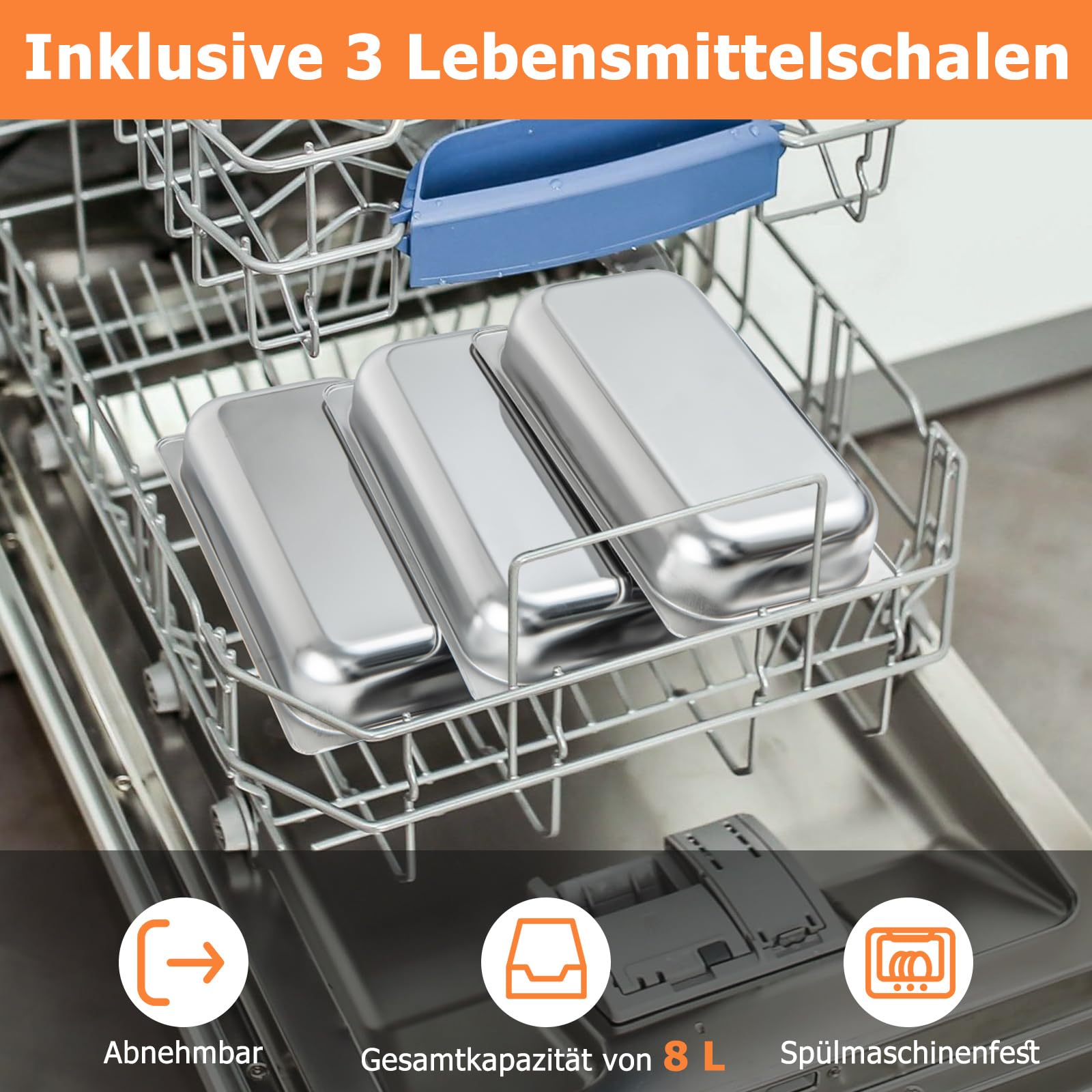 GOPLUS 2 in 1 Buffetwärmer & Warmhaltebehälter, 450W elektrische Warmhalteplatte mit Deckeln, 8 L Buffet Wärmer mit Temperaturregler von 50℃ bis 150℃, Edelstahl Speisenwärmer für Catering & Party