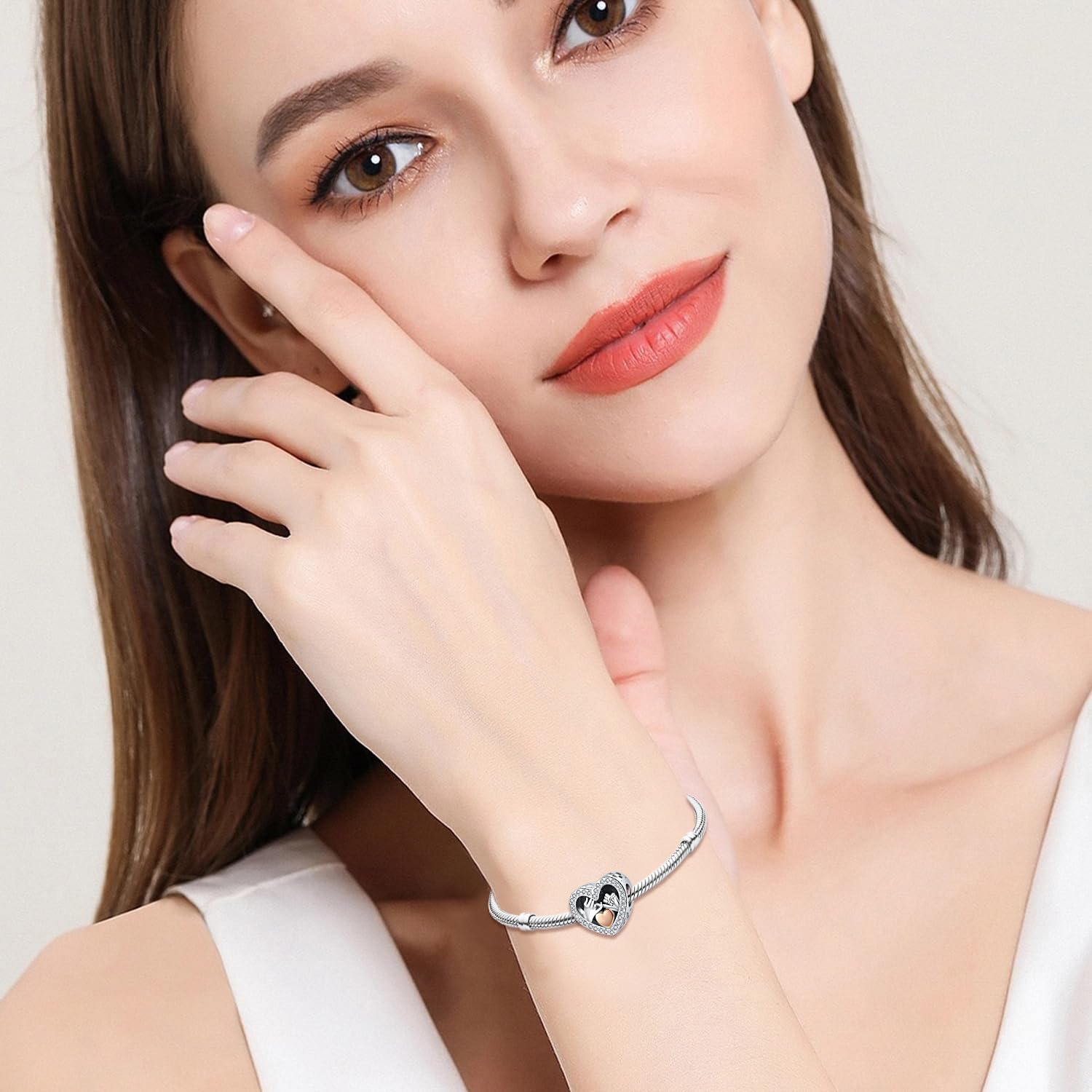 Charm Albero della vita/Cuore/Bussola/Sorelle/mano di Fatima in Argento Sterling 925, charm Pandora, charm ciondolo compatibile per braccialetti e collane europei, miglior regalo per donne e ragazze