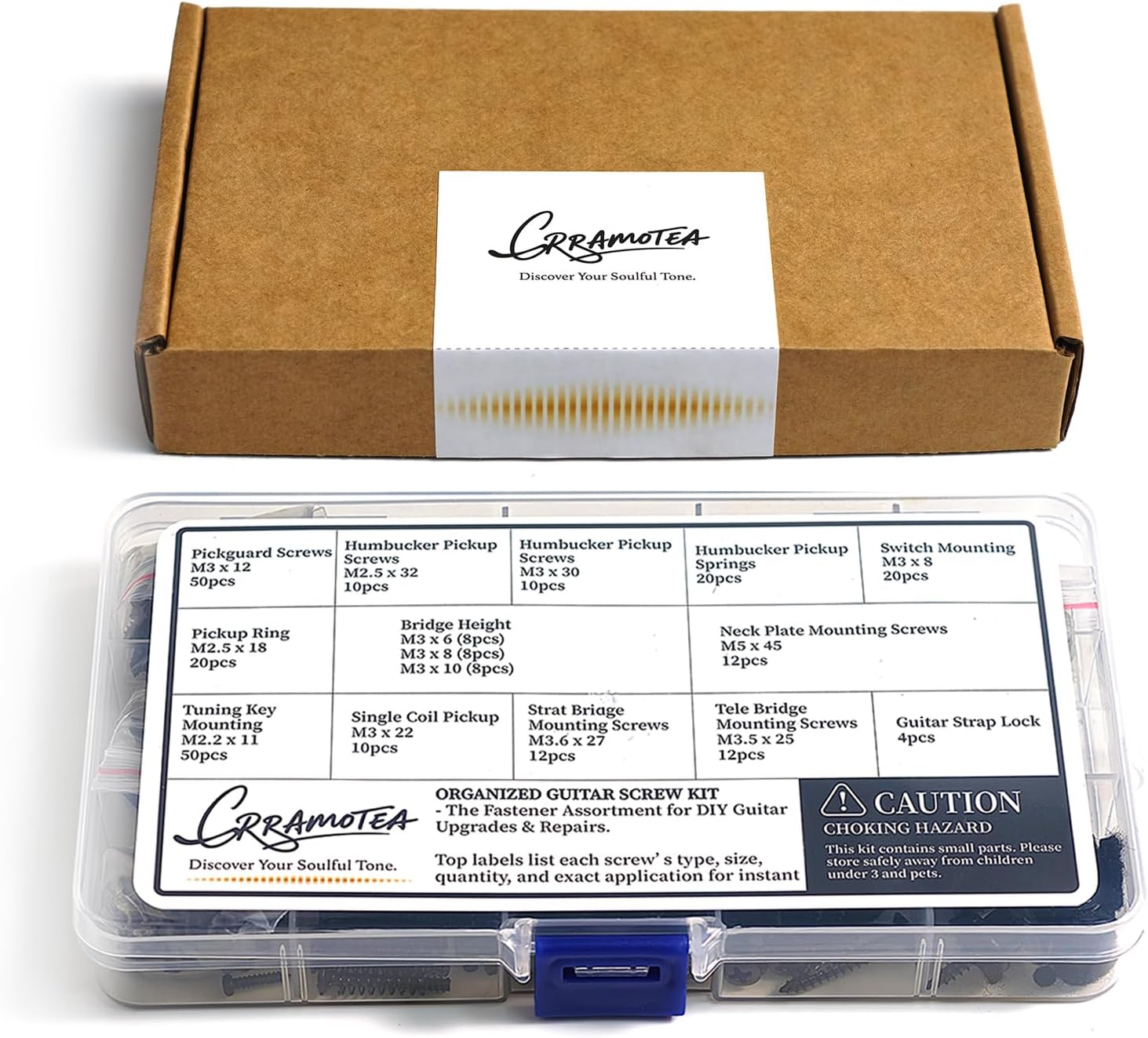 15 Types Guitar Screws Kit, Electric Guitar Repair Building Parts for Strat Tele, Includes Pickguard/Tuner/Bridge/Pickup Ring/Switch/Neck Plate Screws, Universal DIY Guitar Accessories