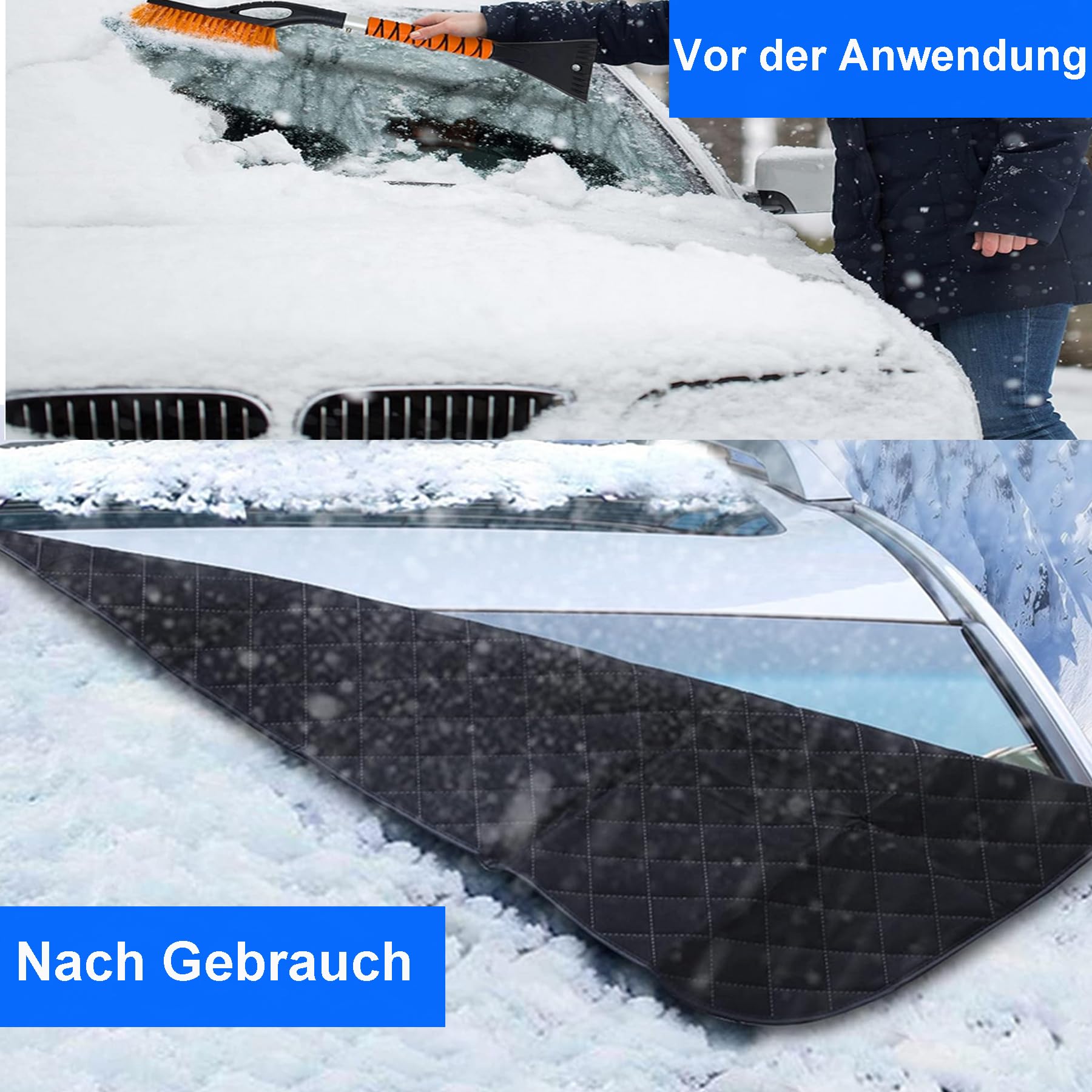 Frontscheibenabdeckung Winter 175x115cm - Mit Magneten Für Auto, SUV & LKW