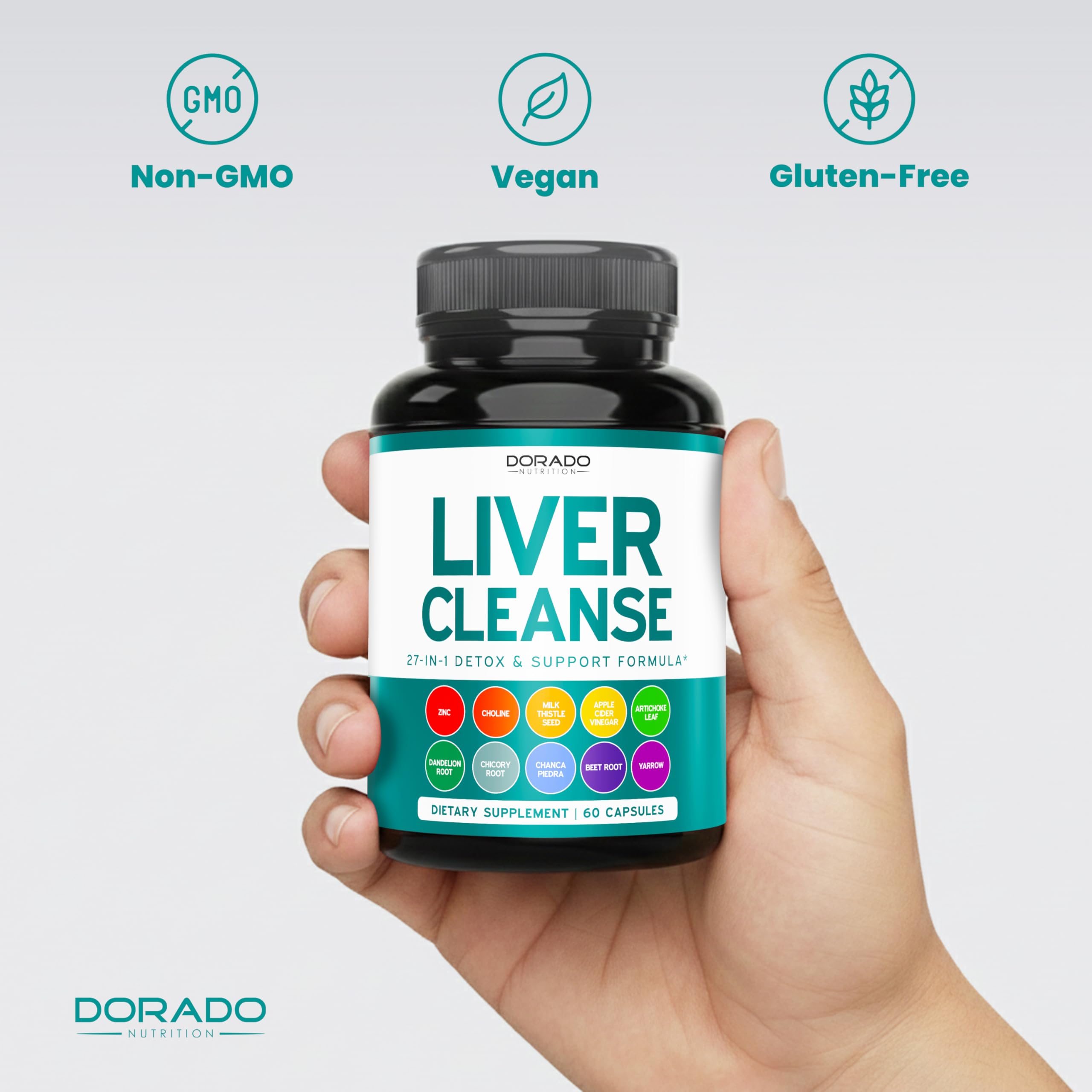 Liver Cleanse Detox & Repair 27 in 1 Formula - Milk Thistle, Dandelion Root, Turmeric, Artichoke Extract & More - Liver Detox Support Supplement - 3rd Party Tested, Vegan Safe & USA Made (60 Count) — Amazon image 7