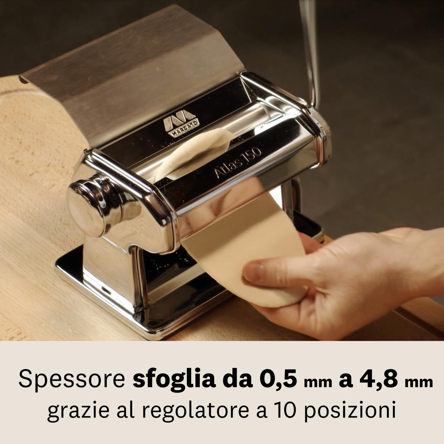 Marcato AT-150-ROL-SLD Atlas 150 Slide, Acciaio e Alluminio, Metallico, Linea Basic.