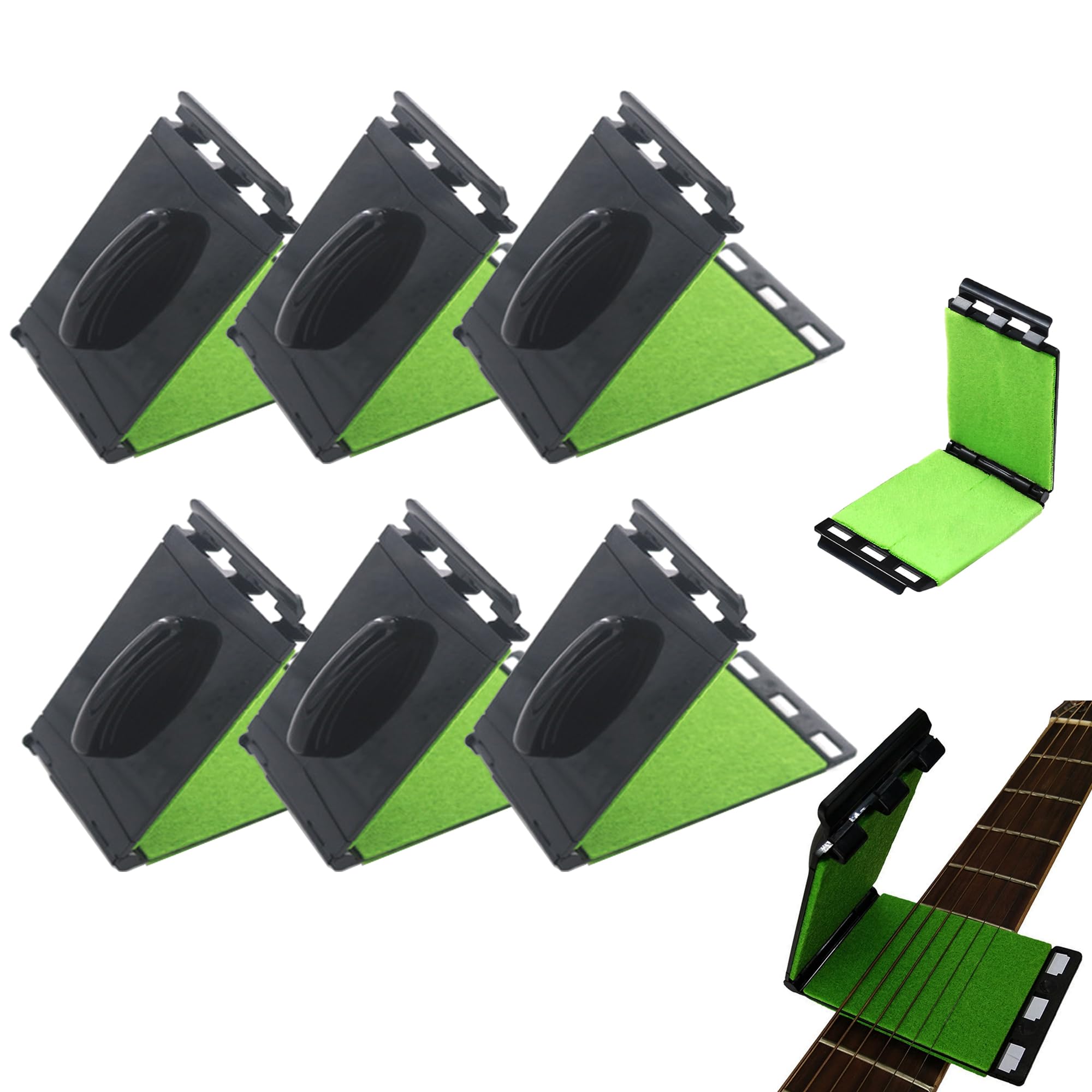 Limpiador de cuerdas para diapasón de guitarra, paños de limpieza rápida para trastes, herramientas para eliminar manchas ocultas, accesorios de mantenimiento, hilo (6Pcs, Rust removal)
