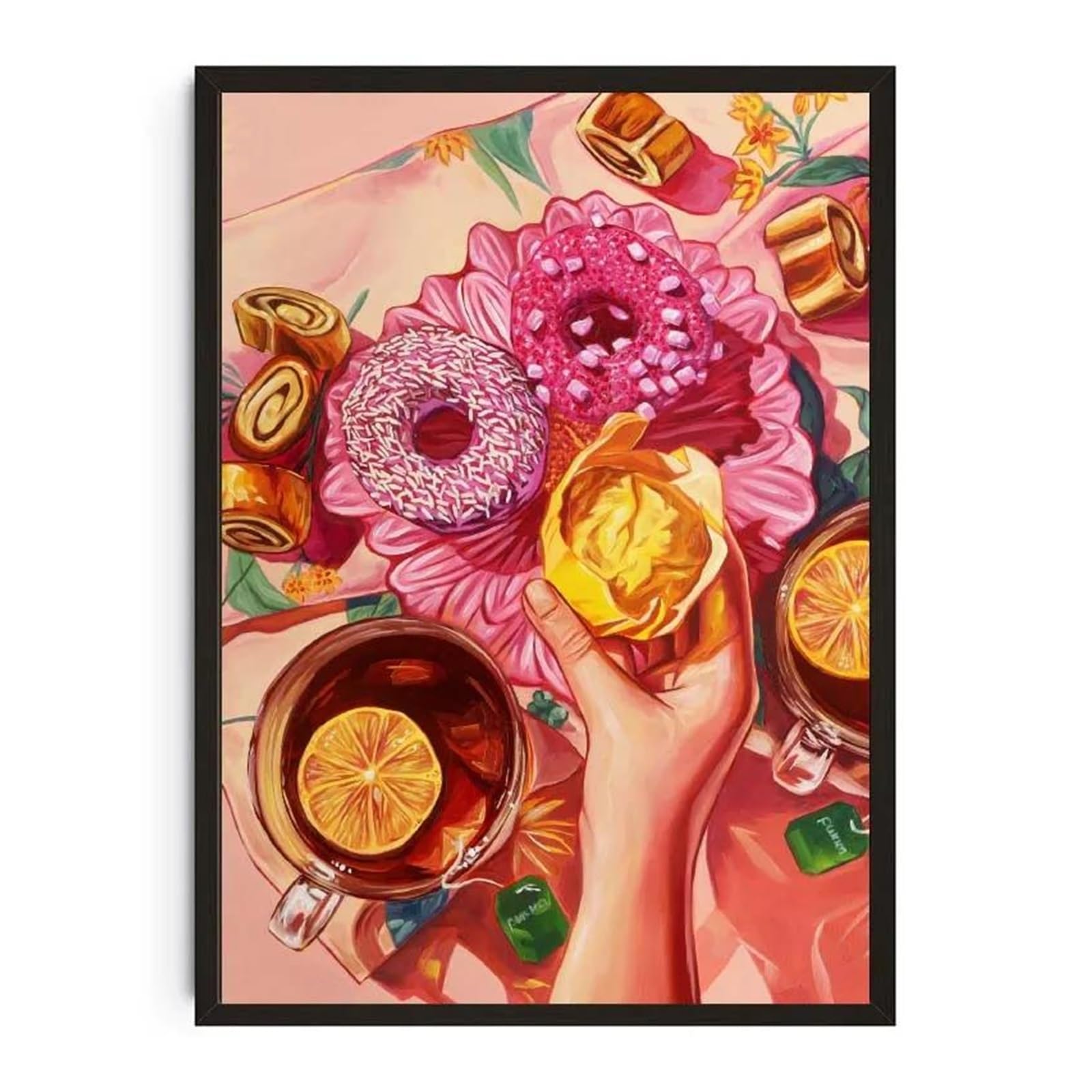Xenite A Wall Rt Canvas Prints Watercolor Dessert Donut Cupcake Donuts Cake Poster Food Prints Cheesecake Canvas Painting Wall Picture Kitchen Room Decor(,30X40cm)