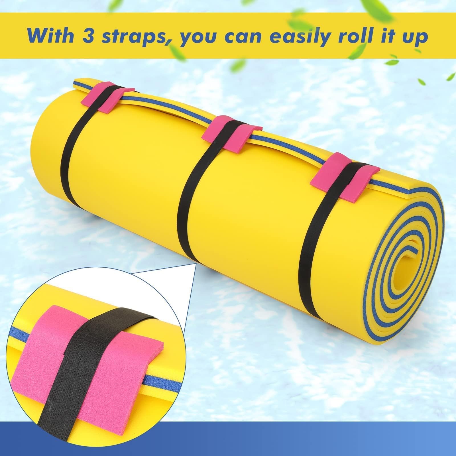Premium Wasser-Schwimmmatte, Decke, 3-lagig, XPE-Schaumstoff, schwimmende Unterlage, langlebig, unsinkbare Matratze für Strand, Pool, Sommer, Spaß, Entspannung und Familiengenuss