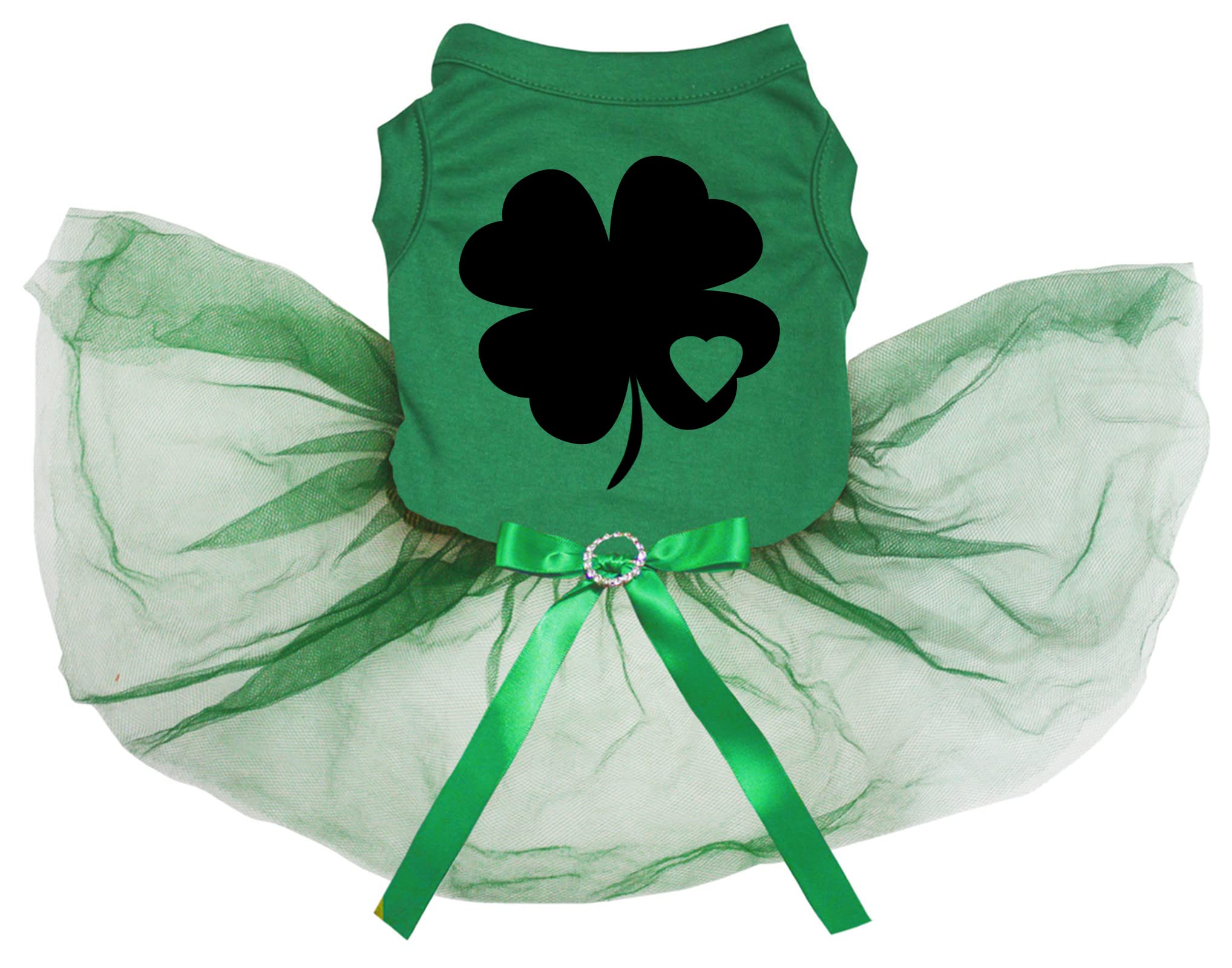 Robe pour chiot imprimé trèfle à cœur vert taille XS