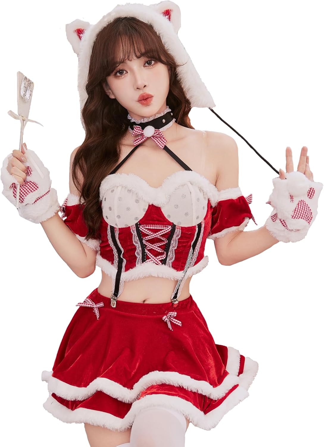 [Malymoon] コスプレ サンタ キャット 白猫 ネコ ねこ 猫 クリスマス Xmas Christmas ...