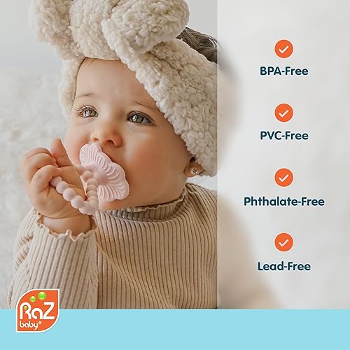 Miniatura 4 de RaZbaby BerryBumps - Mordedor de silicona texturizada para bebés, alivia las encías doloridas de los bebés, juguete para aliviar la dentición