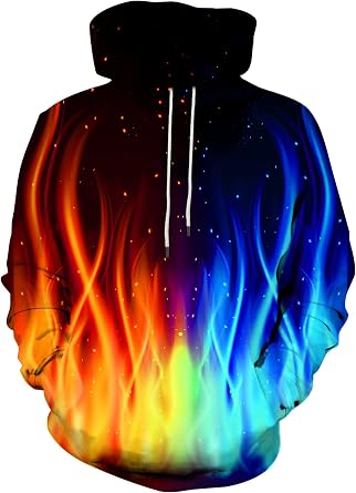 Hgvoetty Unisex 3D Print Hoodies Graphic Hooded Sweatshirts for Men Women