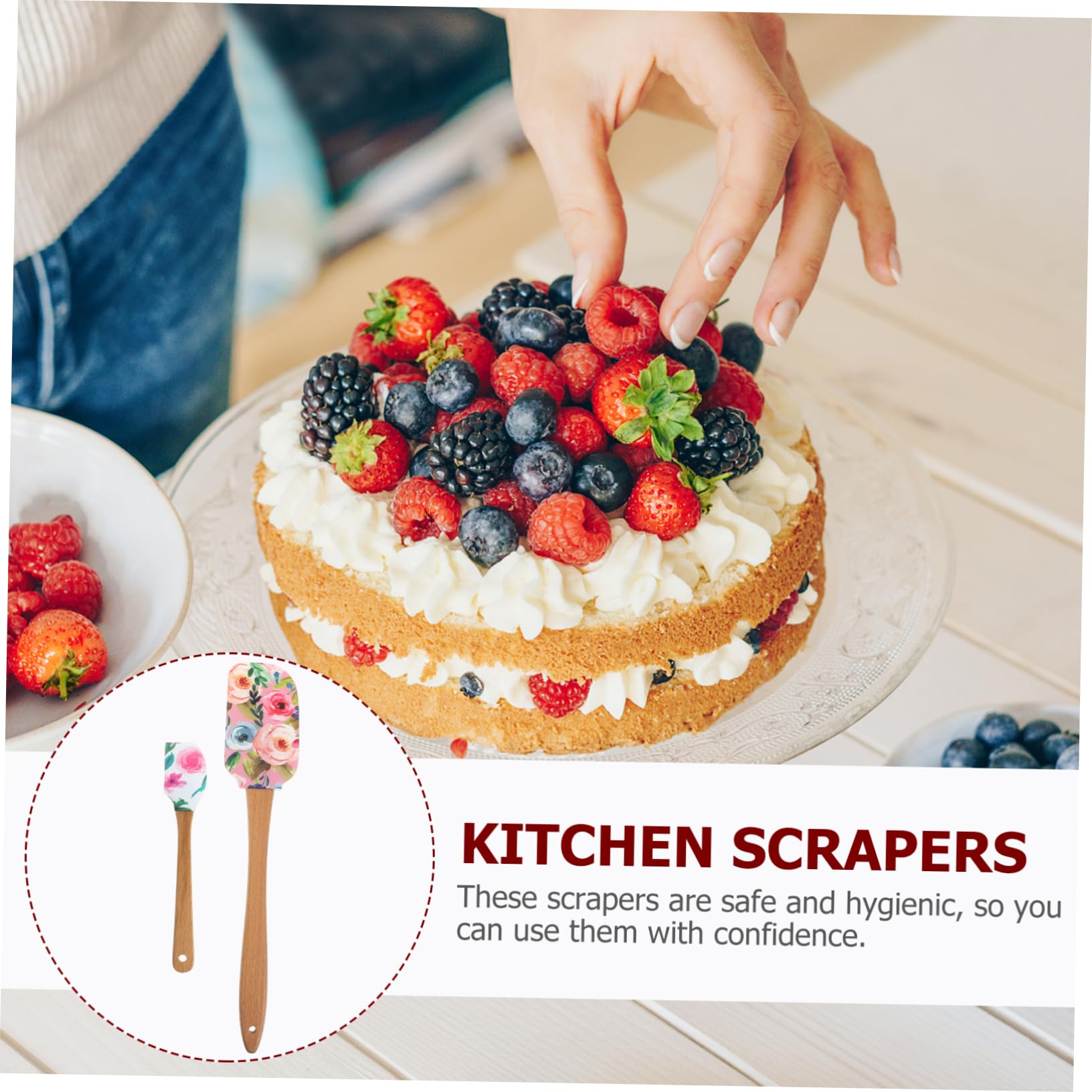 Amosfun 3 Set di Raschietto per Mescolare Torte Spatola in Silicone Spatola in Silicone per da Cucina Strumento per La Cottura 2 Pezzi * 3